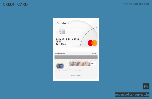 Mastercard-Beispiel-PSD-Datei, klassisches Design, Vorschau